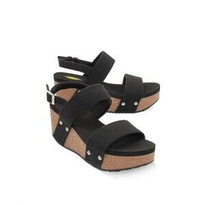 NEW VOLATILE women's summerlove sandal in black linen